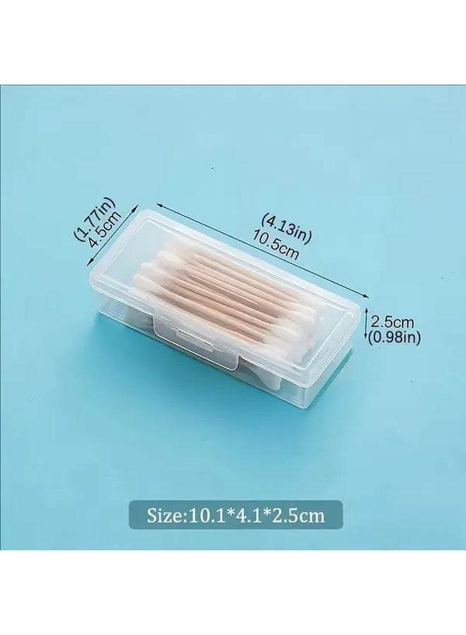 1pc Portable Transparent Storage Box Travel Bathroom Organizer Cotton Swab Container - Image 2